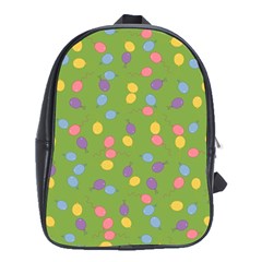 Balloon Grass Party Green Purple School Bags (xl)  by Nexatart