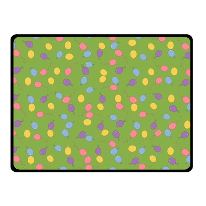 Balloon Grass Party Green Purple Double Sided Fleece Blanket (Small) 