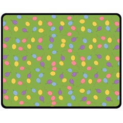 Balloon Grass Party Green Purple Double Sided Fleece Blanket (medium)  by Nexatart