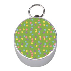 Balloon Grass Party Green Purple Mini Silver Compasses by Nexatart