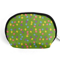 Balloon Grass Party Green Purple Accessory Pouches (medium)  by Nexatart