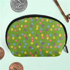 Balloon Grass Party Green Purple Accessory Pouches (large)  by Nexatart