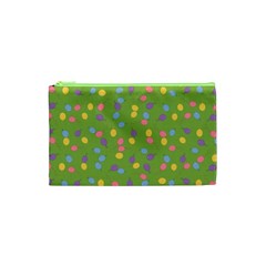 Balloon Grass Party Green Purple Cosmetic Bag (xs) by Nexatart