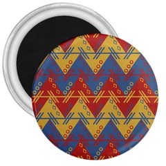 Aztec South American Pattern Zig Zag 3  Magnets by Nexatart