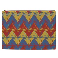 Aztec South American Pattern Zig Zag Cosmetic Bag (xxl)  by Nexatart