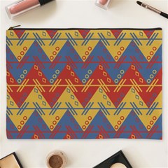 Aztec South American Pattern Zig Zag Cosmetic Bag (xxxl)  by Nexatart