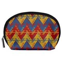 Aztec South American Pattern Zig Zag Accessory Pouches (large)  by Nexatart