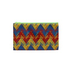 Aztec South American Pattern Zig Zag Cosmetic Bag (xs) by Nexatart