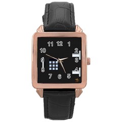 Safe Vault Strong Box Lock Safety Rose Gold Leather Watch  by Nexatart