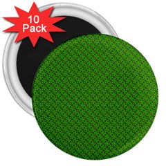 Paper Pattern Green Scrapbooking 3  Magnets (10 Pack)  by Nexatart