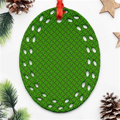 Paper Pattern Green Scrapbooking Oval Filigree Ornament (two Sides) by Nexatart