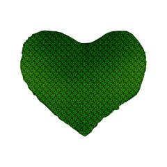 Paper Pattern Green Scrapbooking Standard 16  Premium Flano Heart Shape Cushions by Nexatart