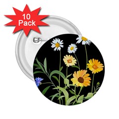 Flowers Of The Field 2 25  Buttons (10 Pack)  by Nexatart