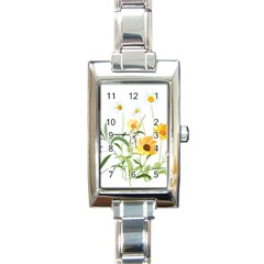 Flowers Flower Of The Field Rectangle Italian Charm Watch by Nexatart