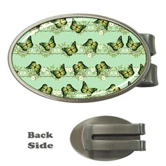 Green Butterflies Money Clips (oval)  by linceazul