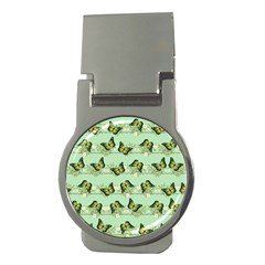 Green Butterflies Money Clips (round)  by linceazul