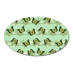 Green Butterflies Oval Magnet by linceazul