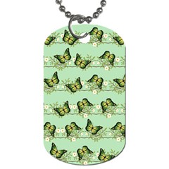 Green Butterflies Dog Tag (one Side) by linceazul