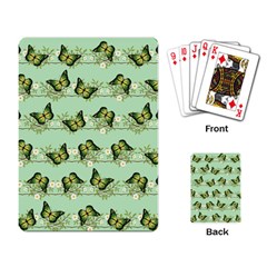 Green Butterflies Playing Card by linceazul