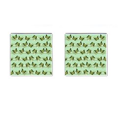 Green Butterflies Cufflinks (square) by linceazul