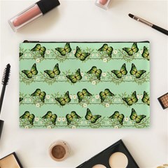 Green Butterflies Cosmetic Bag (large)  by linceazul