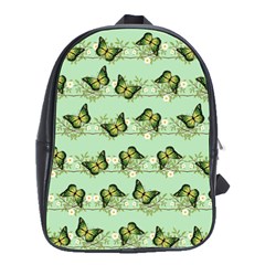 Green Butterflies School Bags(large)  by linceazul