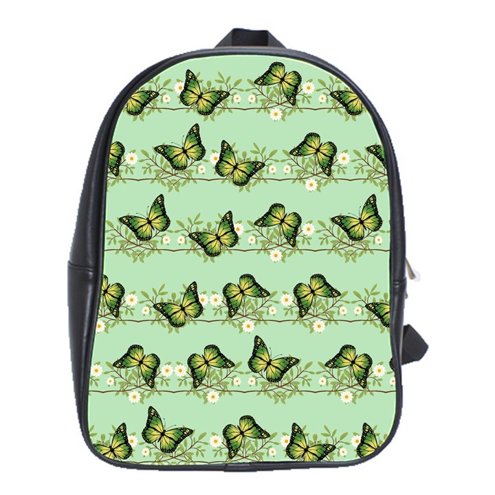 Green Butterflies School Bags(Large) 