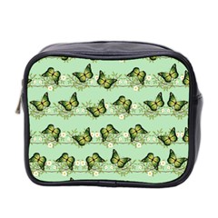 Green Butterflies Mini Toiletries Bag 2-side by linceazul