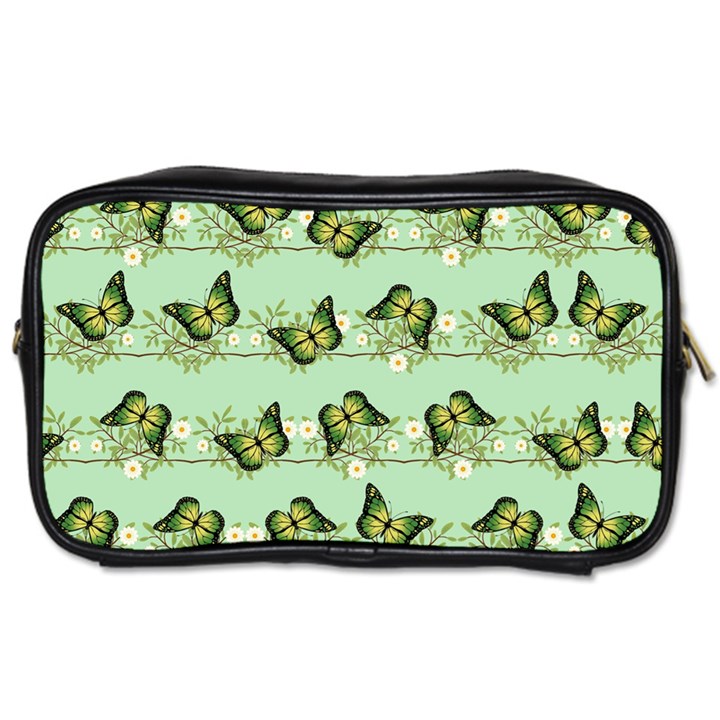 Green Butterflies Toiletries Bags 2-Side