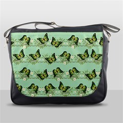 Green Butterflies Messenger Bags by linceazul