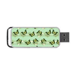 Green Butterflies Portable Usb Flash (two Sides) by linceazul