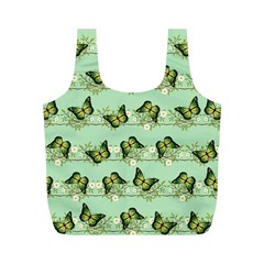 Green Butterflies Full Print Recycle Bags (m)  by linceazul