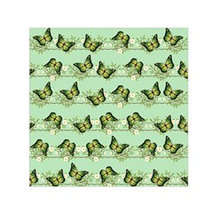 Green Butterflies Small Satin Scarf (square)  by linceazul