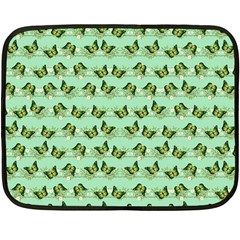 Green Butterflies Fleece Blanket (mini) by linceazul