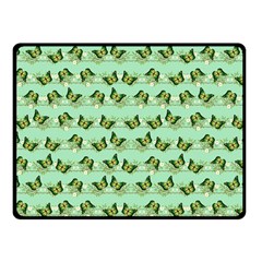 Green Butterflies Fleece Blanket (small) by linceazul