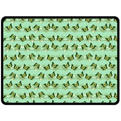 Green Butterflies Double Sided Fleece Blanket (large)  by linceazul