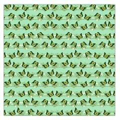 Green Butterflies Large Satin Scarf (square) by linceazul