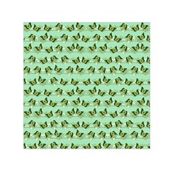 Green Butterflies Small Satin Scarf (square) by linceazul