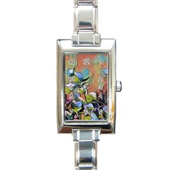 Spring Flowers Magic Cube Rectangle Italian Charm Watch by DeneWestUK