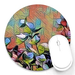 Spring Flowers Magic Cube Round Mousepads by DeneWestUK