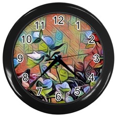 Spring Flowers Magic Cube Wall Clocks (black) by DeneWestUK