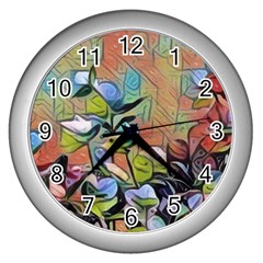 Spring Flowers Magic Cube Wall Clocks (silver)  by DeneWestUK