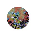 Spring Flowers Magic Cube Rubber Round Coaster (4 pack)  Front