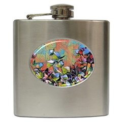 Spring Flowers Magic Cube Hip Flask (6 Oz) by DeneWestUK