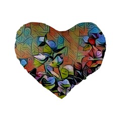 Spring Flowers Magic Cube Standard 16  Premium Flano Heart Shape Cushions by DeneWestUK