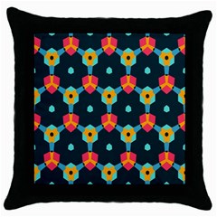 Connected Shapes Pattern          Throw Pillow Case (black) by LalyLauraFLM