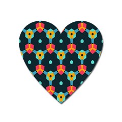 Connected Shapes Pattern          Magnet (heart) by LalyLauraFLM