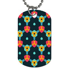 Connected Shapes Pattern          Dog Tag (one Side) by LalyLauraFLM