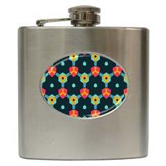 Connected Shapes Pattern          Hip Flask (6 Oz) by LalyLauraFLM