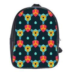 Connected Shapes Pattern          School Bag (large) by LalyLauraFLM